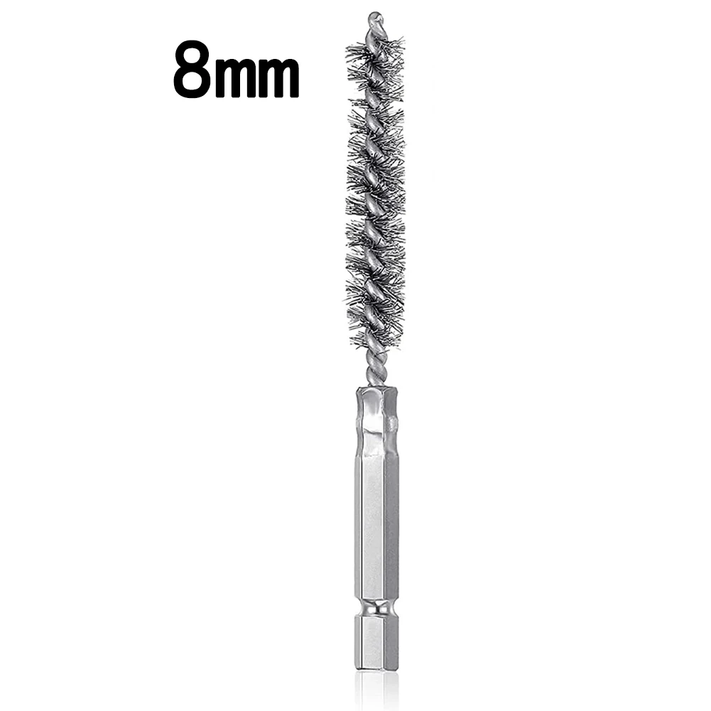 

8mm-19mm Wire Pipe Cleaning Brush 1/4Inch Hex Shank Rod Polishing Deburring Stainless Steel Wire For Power Drill For Clean Car