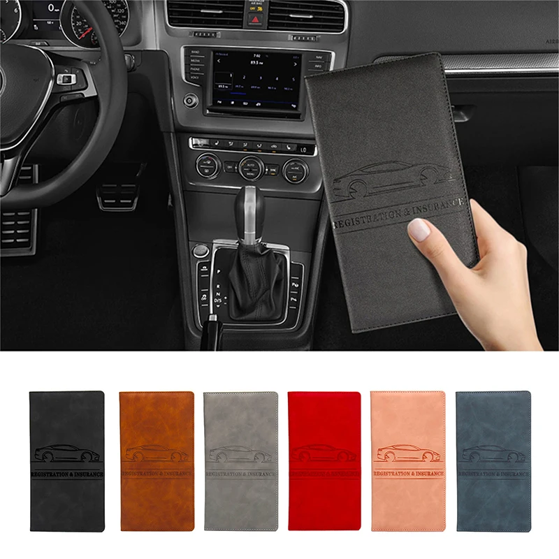 Car Registration Insurance Holder Leather Men Driving License Cover Auto Documents License Storage Bag Credit Card Holder