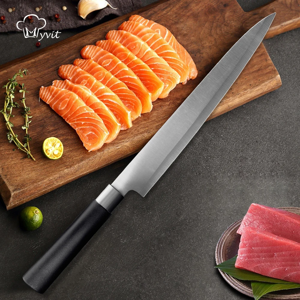 Coltello Per Sushi Filetto Di Pesce Di Salmone Coltello Da Cuoco Giapponese Coltello Da Cucina Per Mannaia Di Carne Con Fetta Di Verdure In Acciaio In