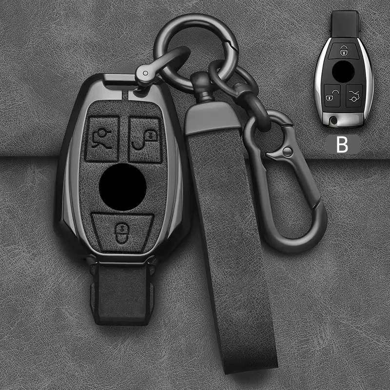 Key Case Car Key Shell Car Key Key Shell Alloy Style Car Key Case Cover Shell Fob For Mercedes Benz A B C E G Class C200 C300 E350 W205 E260L GLK A45 AMG BGA Accessories