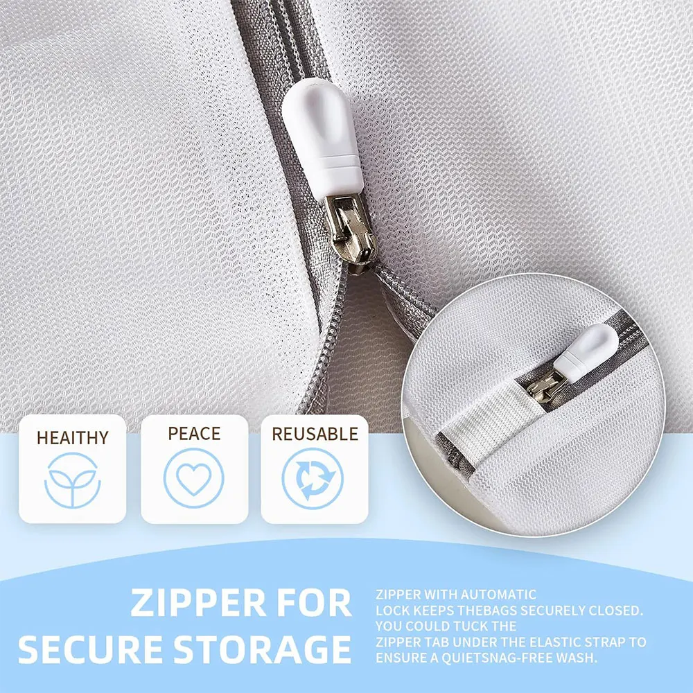 1PC White Durable Large Washing Laundry Bag Mesh Organizer Net Dirty Bra Socks Underwear Shoe Storag Wash Machine Cover Clothes