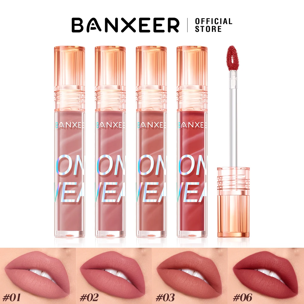 

BANXEER 6 шт. Матовый тинт для губ супер водонепроницаемый долговечный сильно пигментированный не выцветает антипригарная чашка для губ глазурь косметика