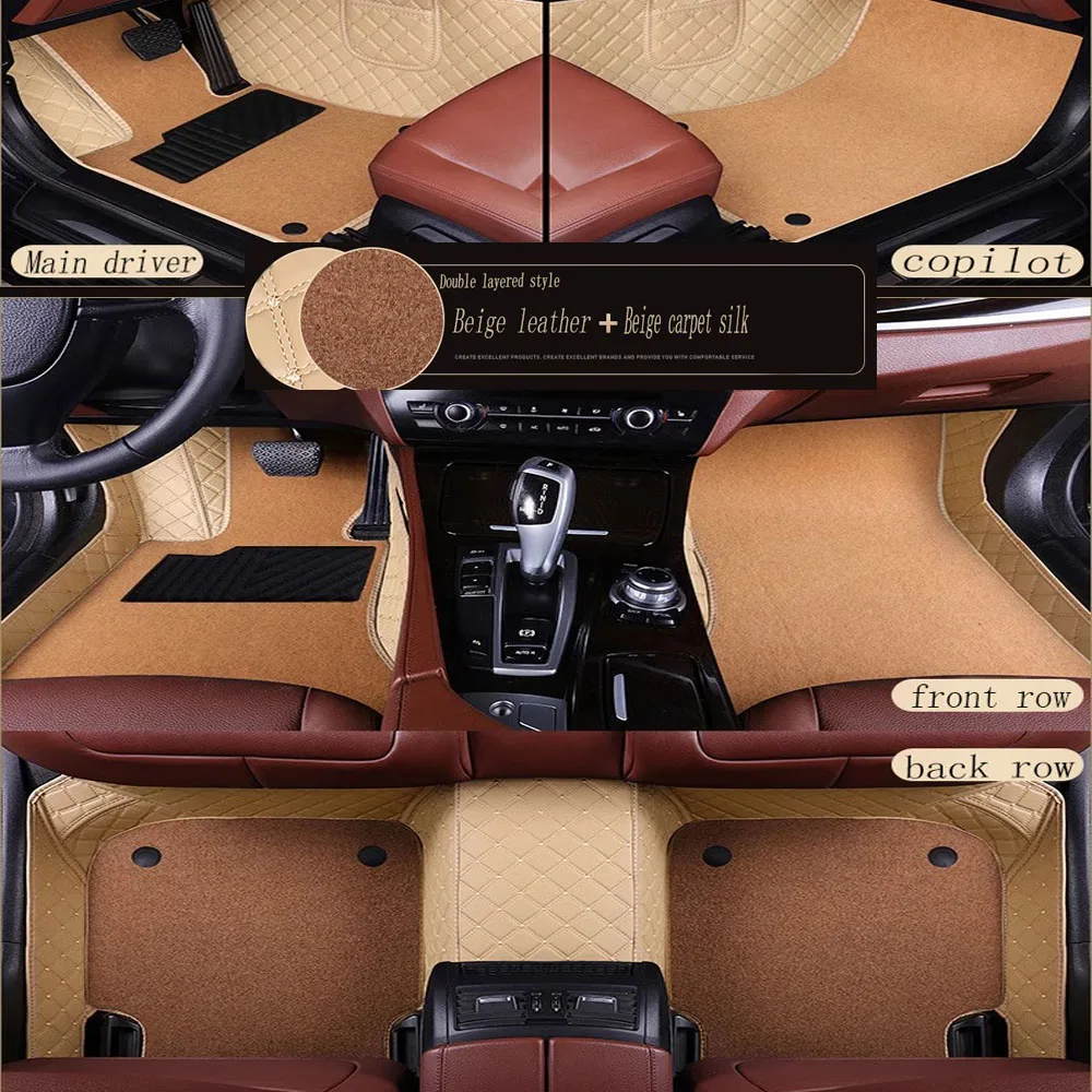 

Car floor mats special for BMW X5 E70 F15 Leather heavy duty 5D car-styling rugs carpet floor liners (2006-now)