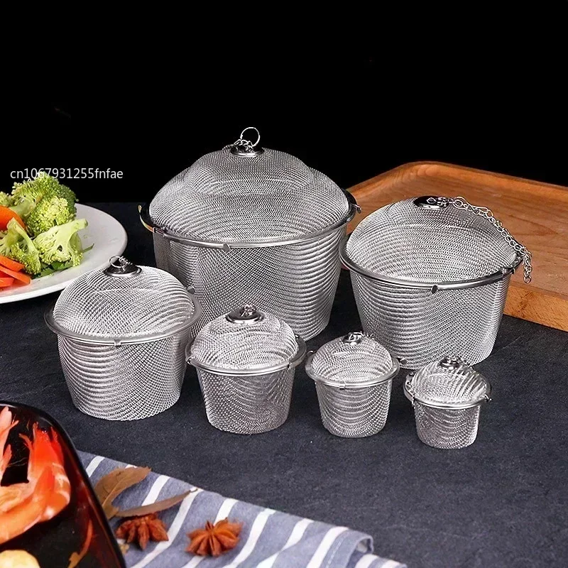 Stainless Steel Mesh Herbal Ball Reusable Tea Spice Strainer Teakettle Locking Tea Filter Seasoning Ball tea infuser tea strainer tea filter
