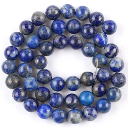 Vibrant Natural Stone Beads - Multi - Size Colorful Jaspers & Turquoises for DIY Jewelry & Bracelets (Lapis Lazuli)