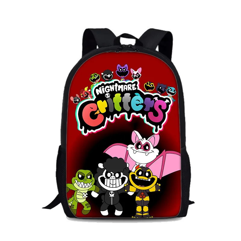 Nightmare Critters Backpack Nightmare Monster Scchool Bags Pencial Bag  Nightmare Lamb Book Bag Pen Case For Student Backpack 6