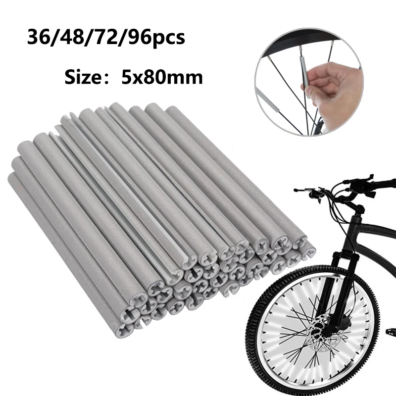36-96pcs 8cm Fahrrad rad Speichen reflektierende Aufkleber Rohr Streifen Warnleuchte DIY MTB Fahrrad Reflektor reflektierende Sicherheit Kit