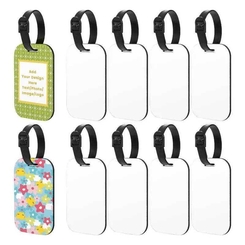 

Sublimation Luggage Tags 10pcs Sturdy Lightweight MDF Sublimation Tags Multi-use Double-Sided Printing Luggage Tags Suitcase