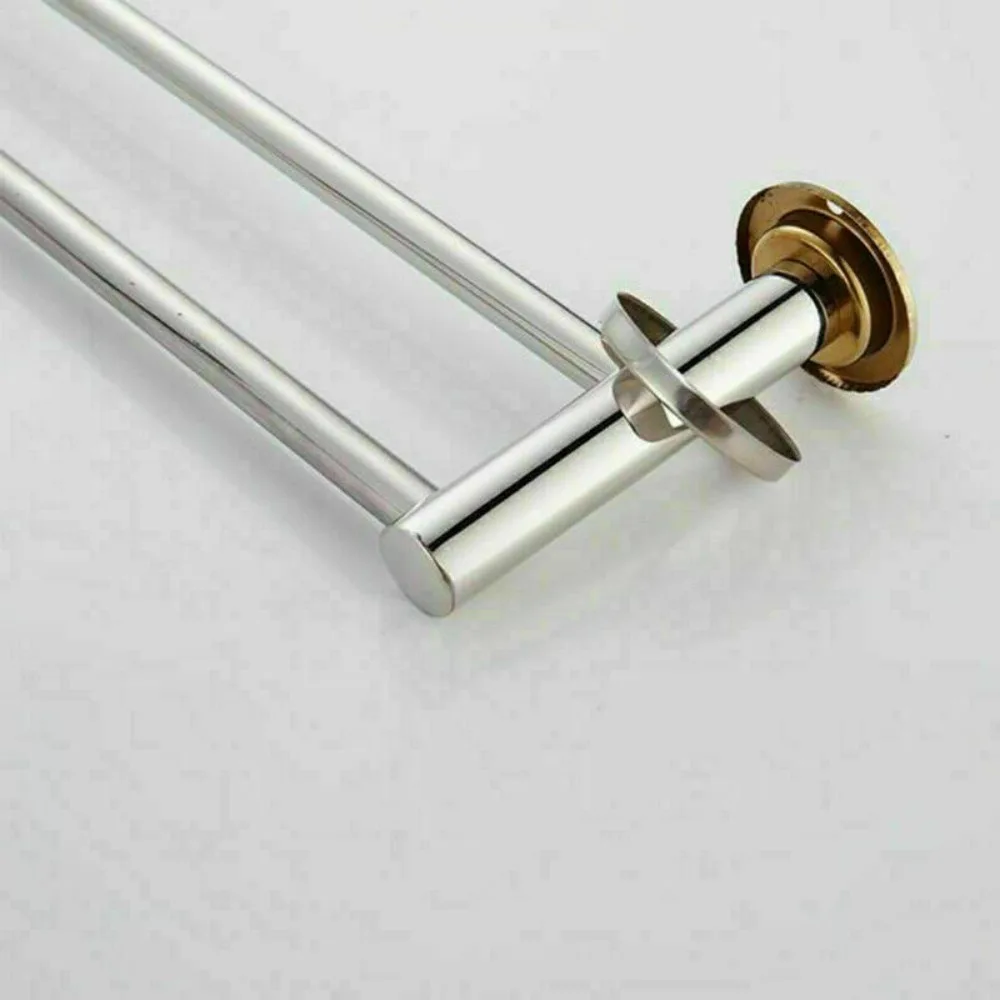 40/50cm Wall Mount Single/Double Towel Rack Stainless Steel Storage Shelf Household Bathroom Hanger Holder Useful Hardware towel rack towel holder bathroom facilities