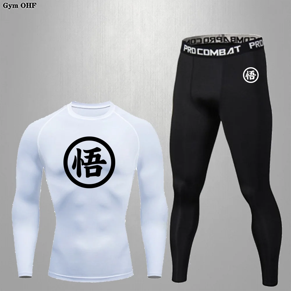 Compression Training Set Running Fast Drying Compression Clothes Autumn Sports T-shirts Fitness Badminton Training Clothes 6