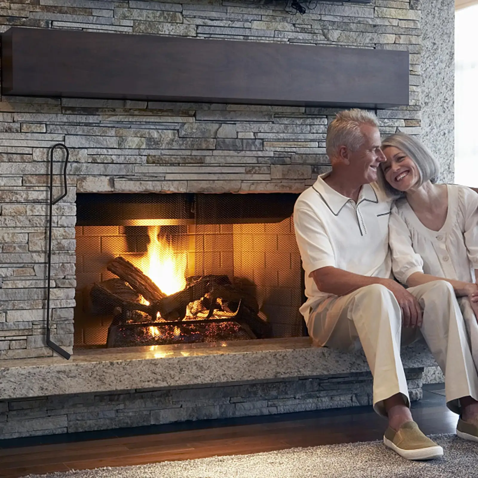 Heavy Duty Fireplace Ash Shovel,Long Handle Fire Pit Shovel,Pizza Oven Cleaner With Wooden Handle,Dust Pan,Charcoal Grill Ash Rake,Gardening Fireplace