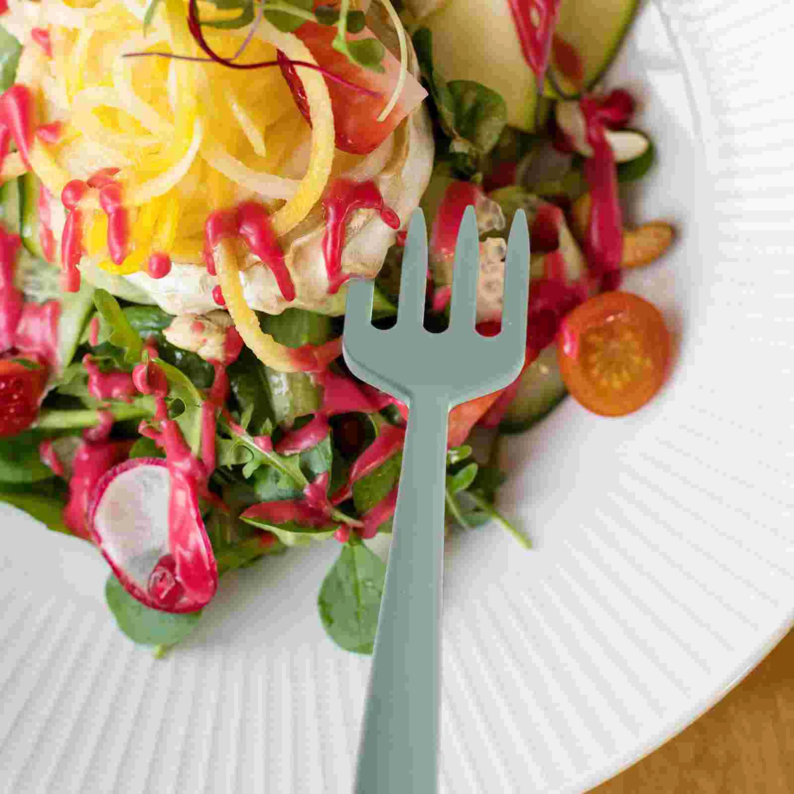 

Spaghetti Fork Versatile Silicone Food Grade Space Savers Household Salad Silica Gel Wear-resistant