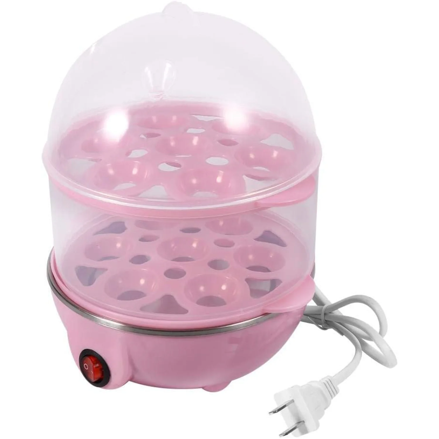 Egg Cooker,Multi-functional Double-Layer Egg-Maker & Poacher,Quickly Makes 14 Eggs,for Hard Boiled Eggs, Poached Eggs, Omelets,
