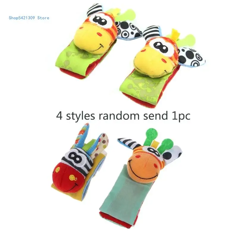 

85WA Animal Infant Baby Kids Hand Wrist Bells Foot Sock Rattles Soft New