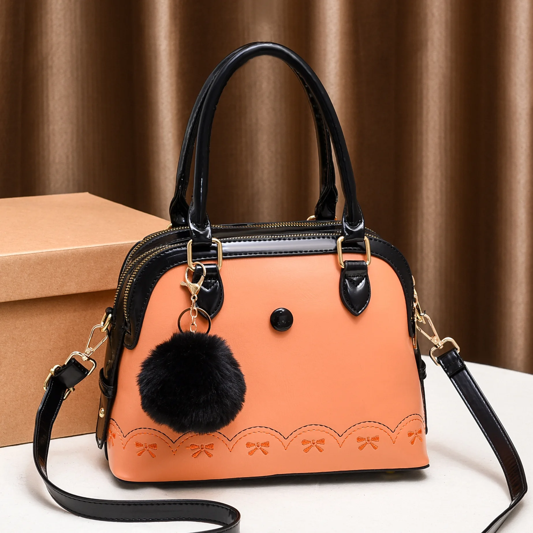 New Simple Three-zipper Slung One-shoulder Large-capacity Fashion Pu Handbag Crossbody Bags for Women