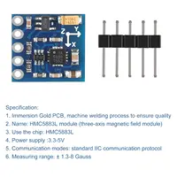 GY-271 QMC5883L Triple Axis Compass Magnetometer Sensor Module 3-5V IIC Electronic Compass Module Magnetic Sensor Module 5