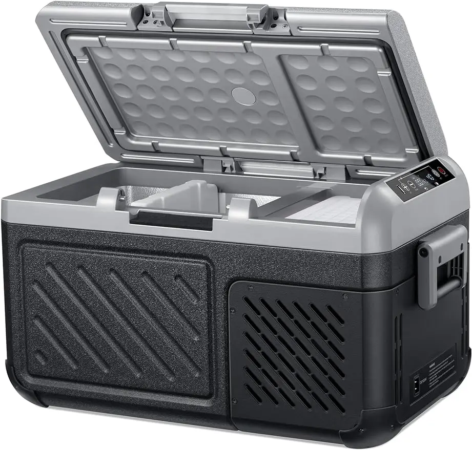 

12 Volt Car Refrigerator, Dual Zone Portable Freezer 20 Quart with Reversible Door, RV Compressor Cooler Fridge 0℉~68℉ for Camp