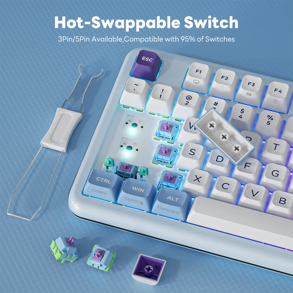 KZZI Z98 TFT Color Screen Wireless Keyboard Gasket Hot-swap with