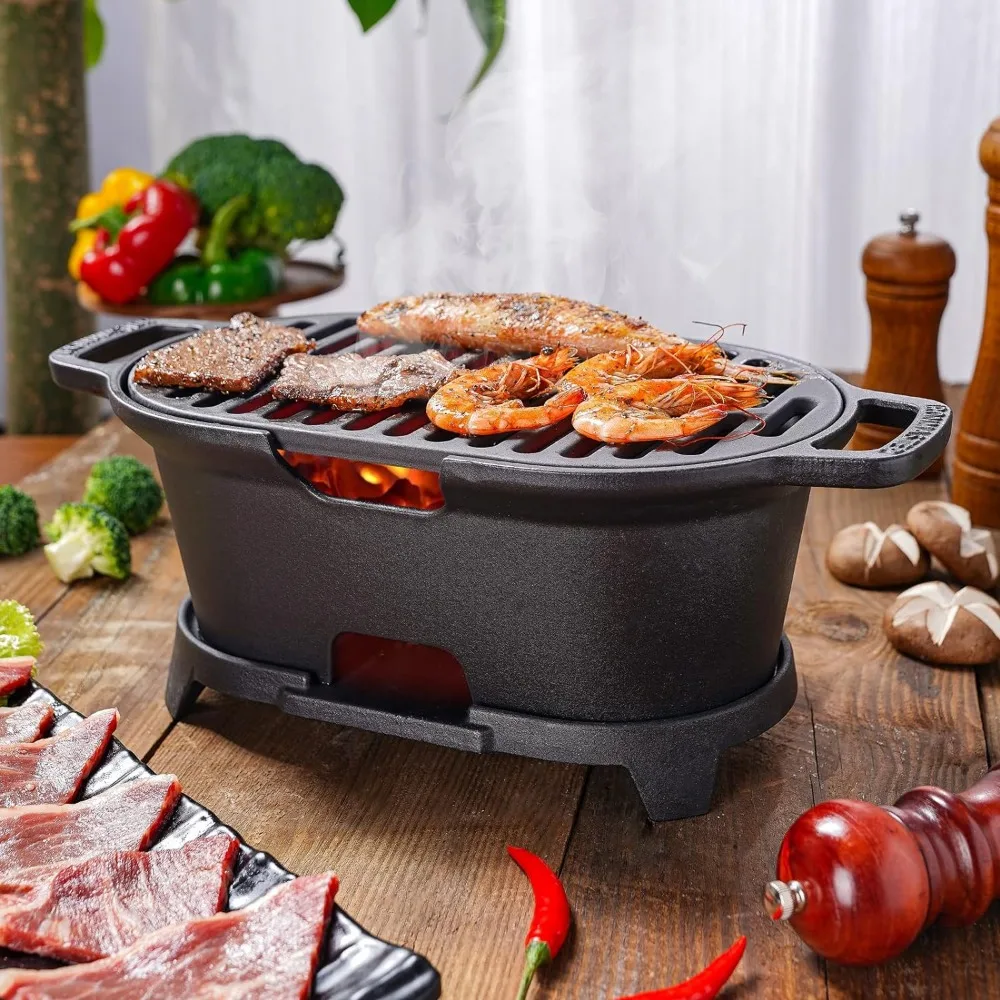 PORTABLE CASTIRON CHARCOAL GRILL