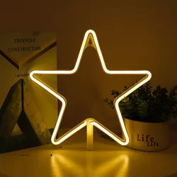 Star Cloud Moon Neon LED Light Sign - USB Powered Night Light for Home, Wedding, Bar, Party, or Gifts (Star warm)