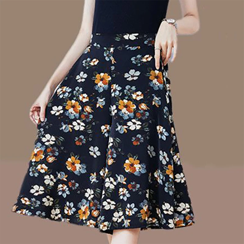 Elegant Elastic Printed Pockets Wide Leg Floral Pants Women's Clothing 2024 Summer New Loose Office Lady High Waist Capri Pants