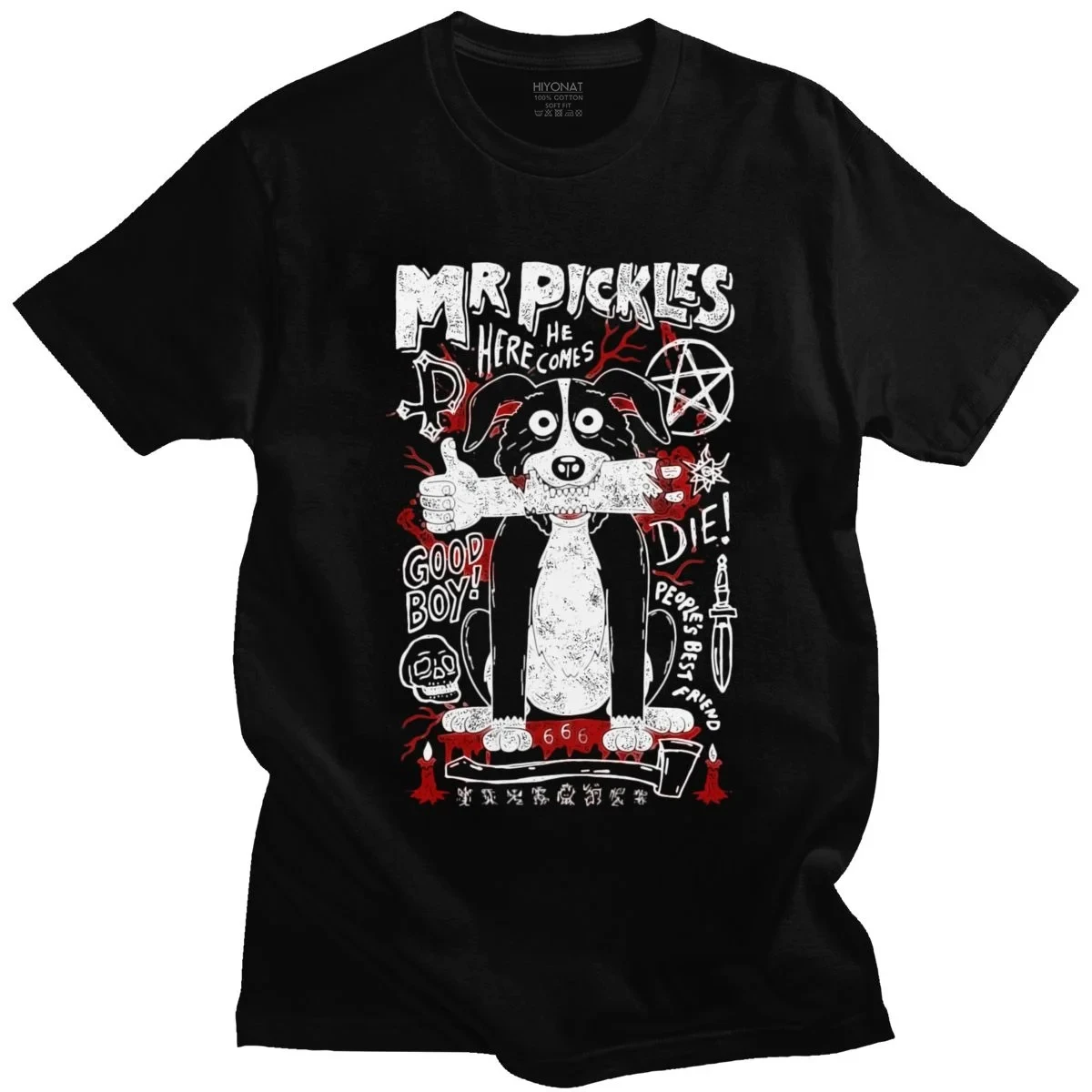 

Футболка Mr Pickles для мужчин, мягкая мужская футболка с круглым вырезом и короткими рукавами, забавная футболка с ТВ для взрослых, для взрослых, для плавания, собаки, зла, сатаны, 65851