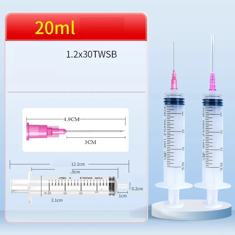 Disposable Veterinary Syringes Silicone Syringes Industrial Plug with Needles Individually Wrapped 6/3pcs