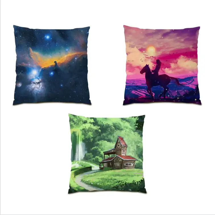 

Velvet Bedroom Decoration Artistic Cushion Covers 45x45 Square Home Decor Pattern Sofa Abstract Polyester Linen Pillowcase E1104