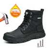 Autumn Winter Work Safety Boots Men Women Steel Toe Work Shoes Black welder Shoes Waterproof Warm Protective Safety Shoes