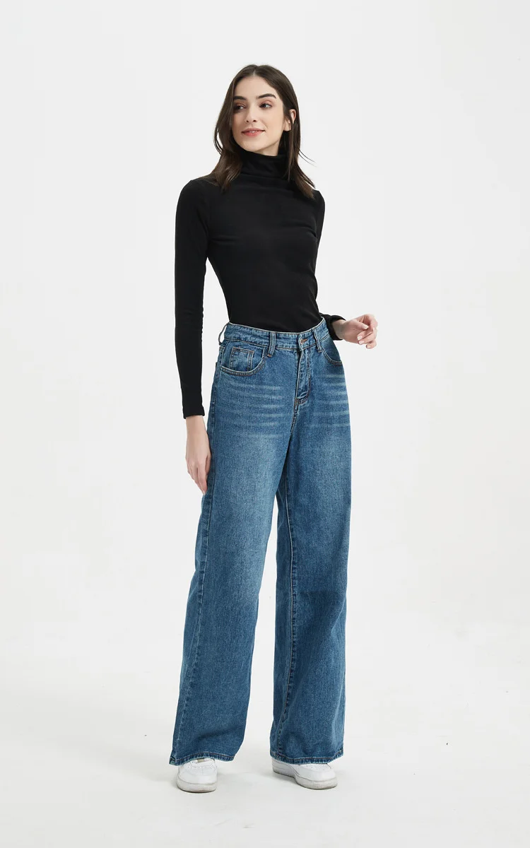 paige jeans Denimcolab 2022 New Wide Leg Denim Pants Woman Loose Casual Boyfriend Jeans Ladies Streetwear Trousers Plain Mom Jeans mom jeans