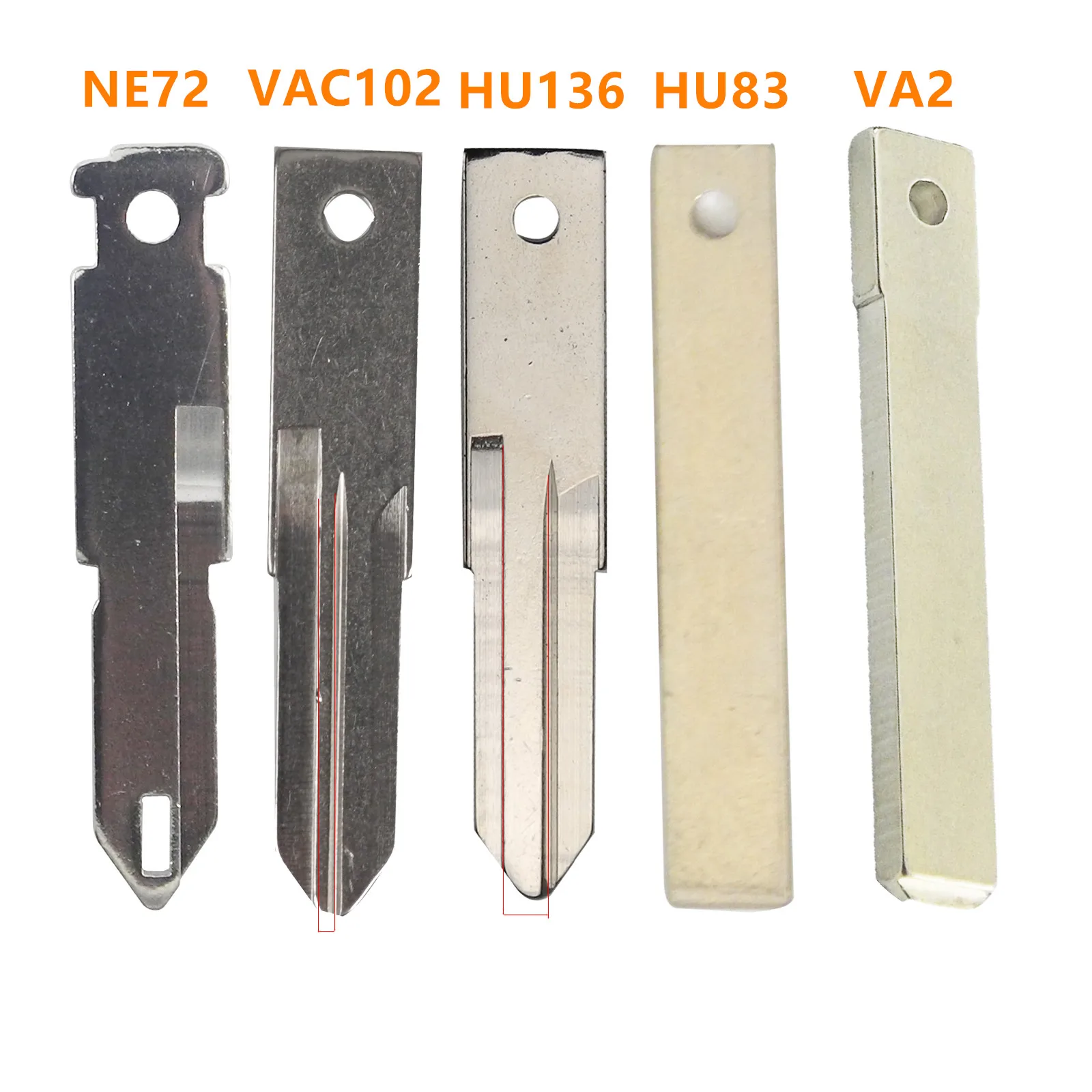 

10pc Car Key Blade Original VAC102 HU136 VA2 VA6 HU83 NE72 NE73 Uncut Key Blade for Renault Peugeot Citroen Remote Fob Key Blank