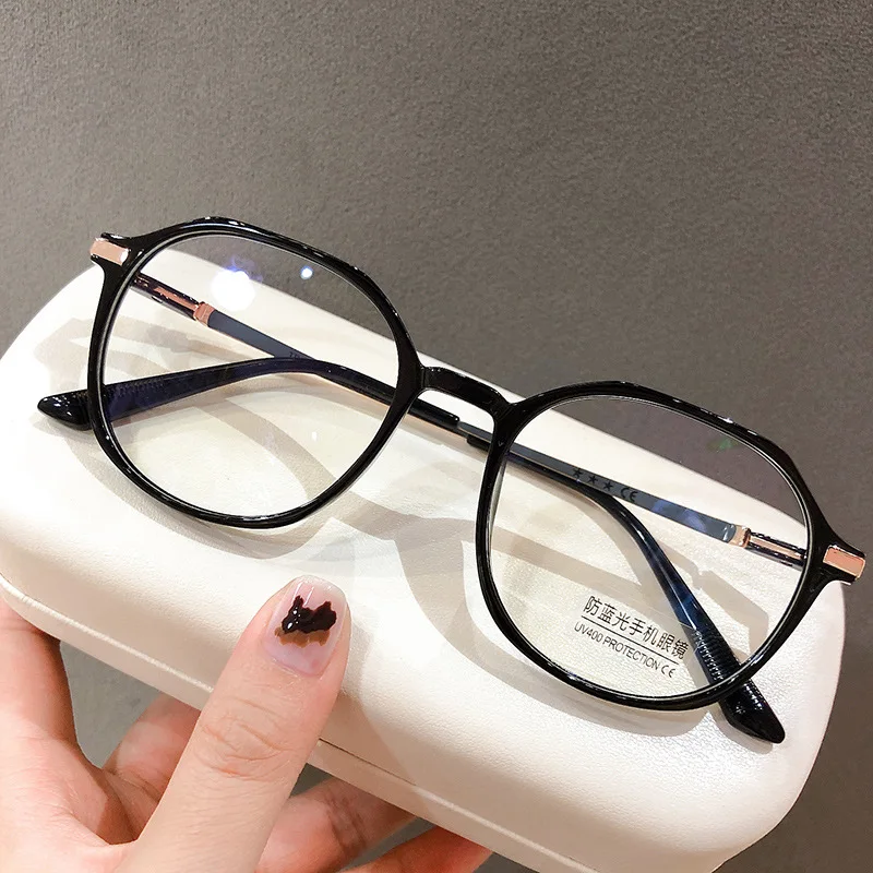Clear Myopia Glasses Women Men Anti Blue Light Nearsighted Eyewear Transparent Round Frame Prescription Eyeglasses 0 To -600 5