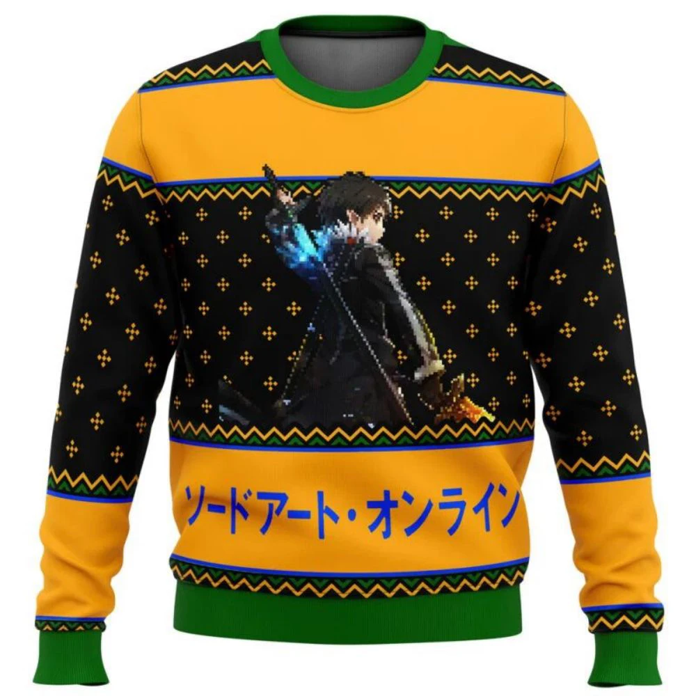 

Sword Art Online Ugly Christmas Sweater Christmas Sweater gift Santa Claus pullover men 3D Sweatshirt and top autumn and winter
