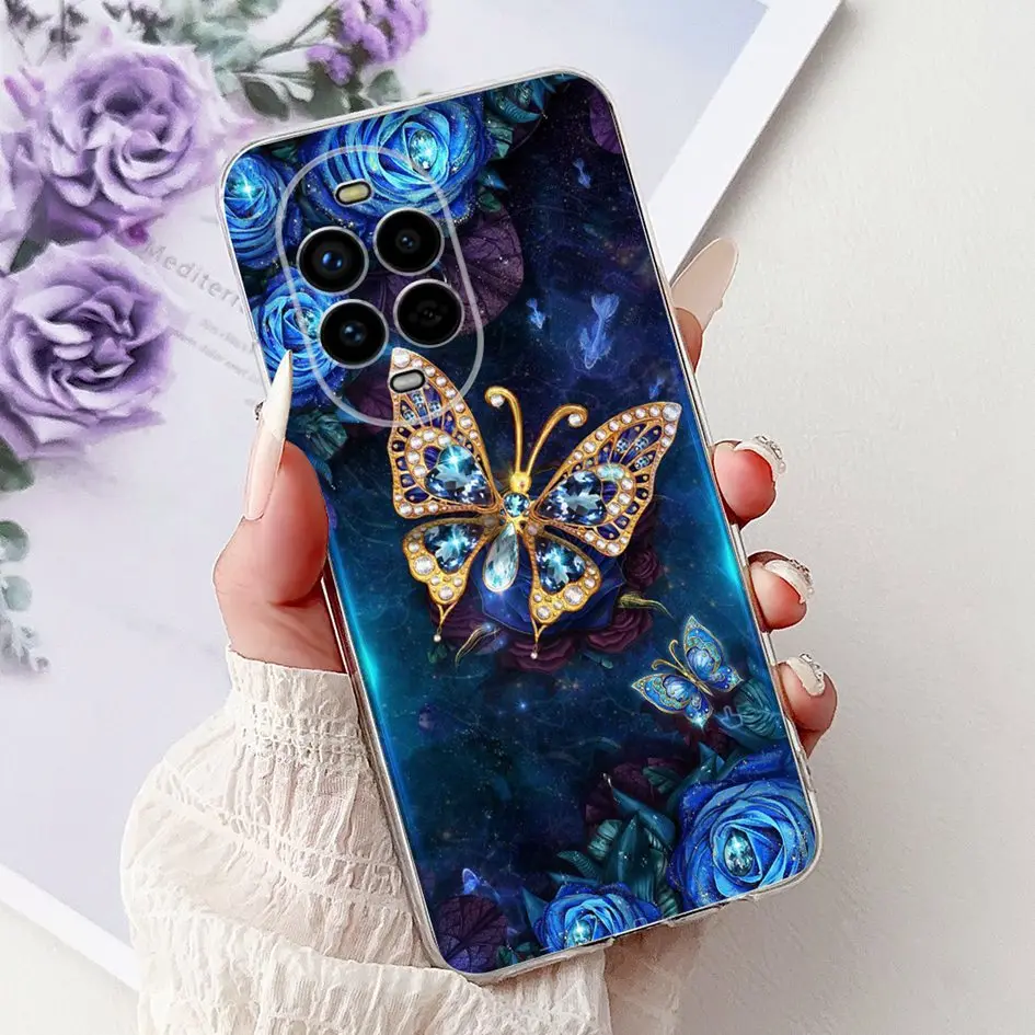 Floral Butterfly Soft Silicone Phone Case - Clear Protective Cover