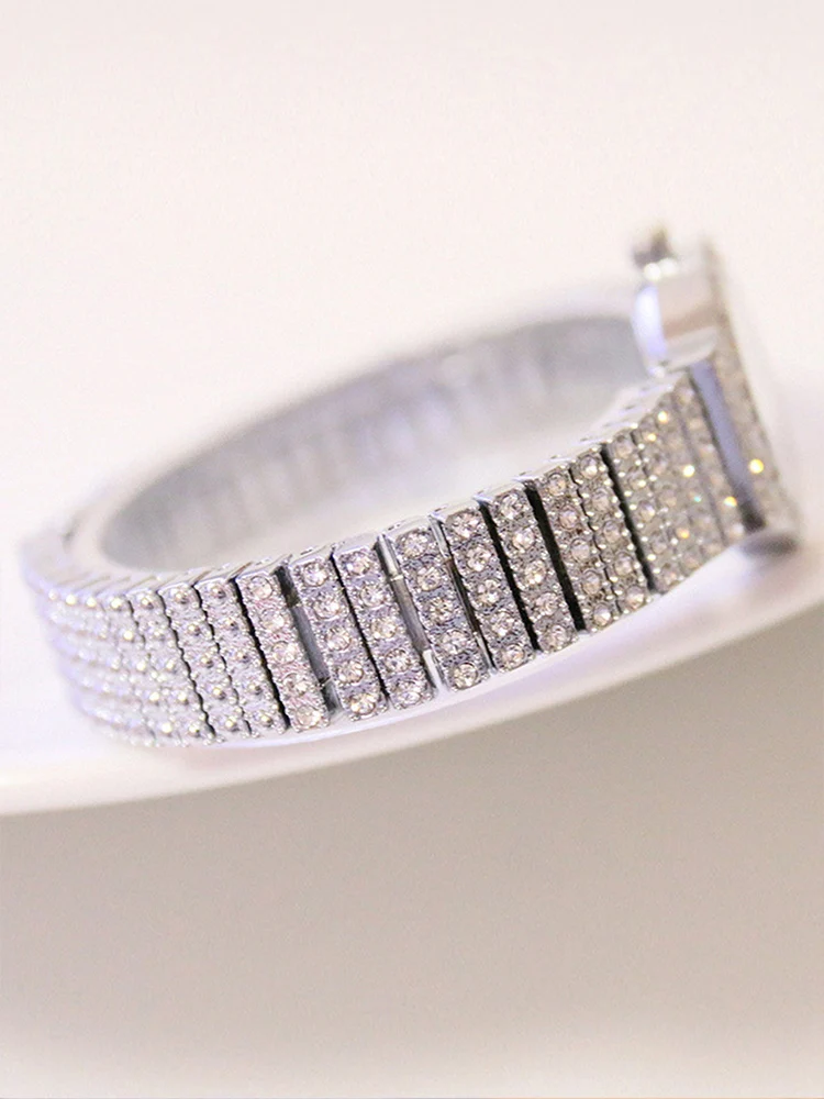 3pcs جميع الماس أزياء الماس مطعمة المرأة ووتش كوار...