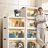 Nordic Plastic Kitchen Cabinets Home Furniture Floor Multi-layer Foldable Storage Cabinet Livingroom Multifunction Storage Box c 1