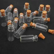

10pcs Small Glass Bottles with Clear Cork Stopper Jars Tiny Wedding Vials 24x12mm Message Favor Containers Jewelry Spell Jars
