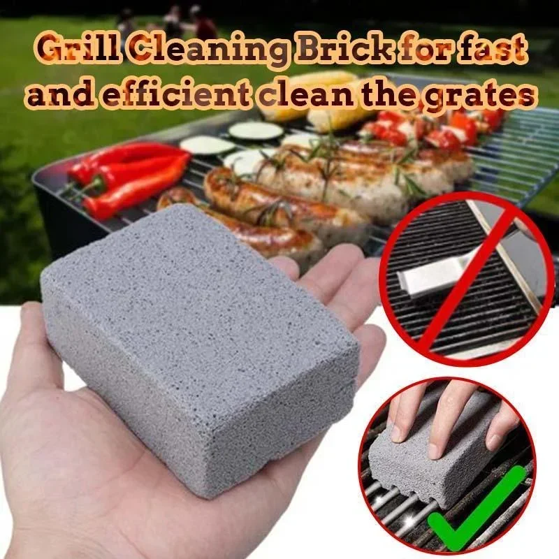 Spot 1 Pcs BBQ Grill Brick Griddle Cleaner Barbecue Scraper Cleaning Stone BQ Racks Stains Grease Cleaner BBQ Tools clean Stone