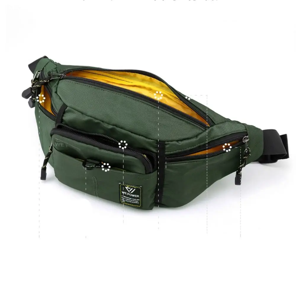 Casual Nylon Männer Taille Fanny Pack Einfarbig Multi-Tasche Sling Brust Tasche Anti-diebstahl Große-kapazität männlichen Beutel Geldbörse – Detail 2