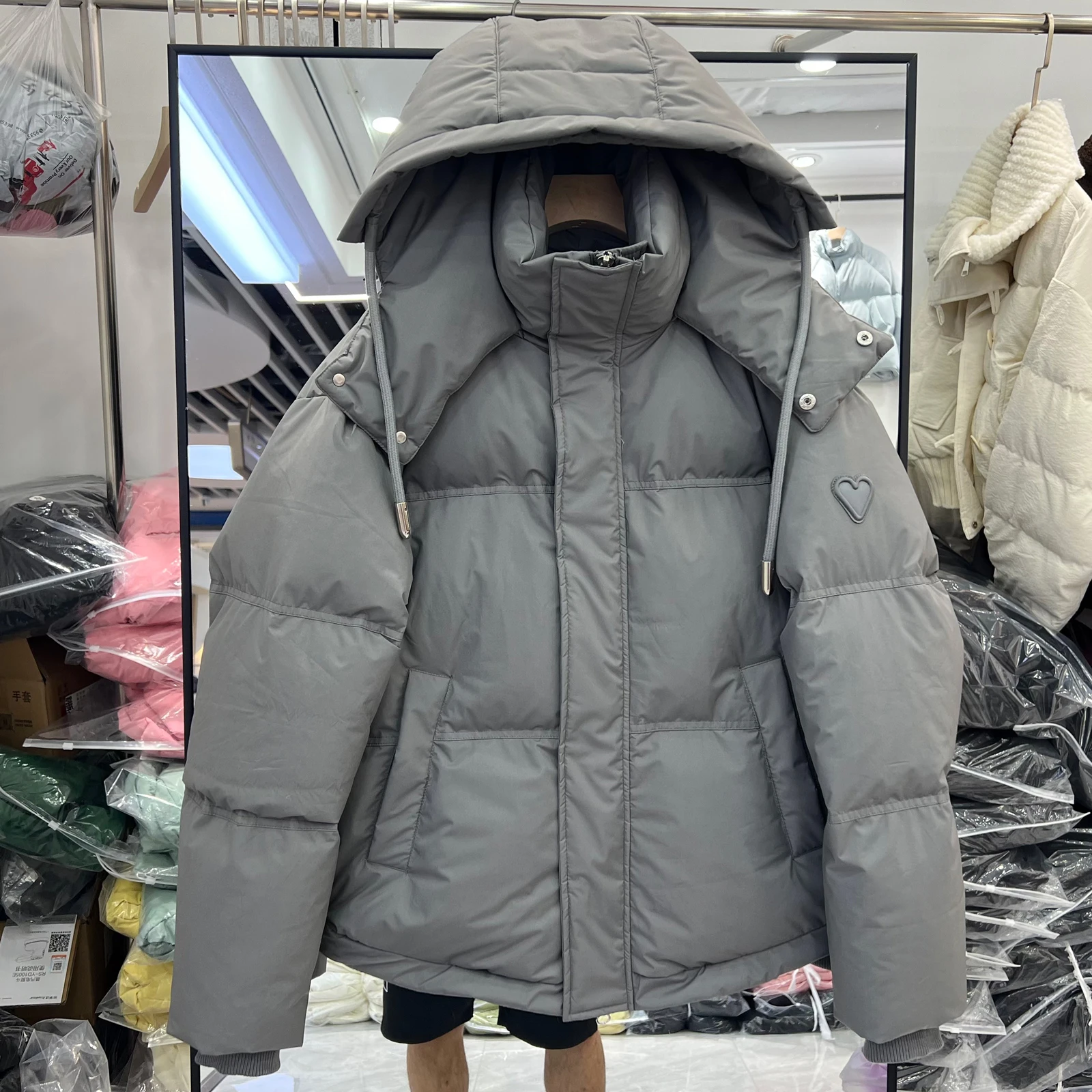 

2023 Winter New Down Jacket Women's Fashion Thickened Long Sleeve Warm Casual White Duck Down Coat Abrigos Mujer Invierno L326