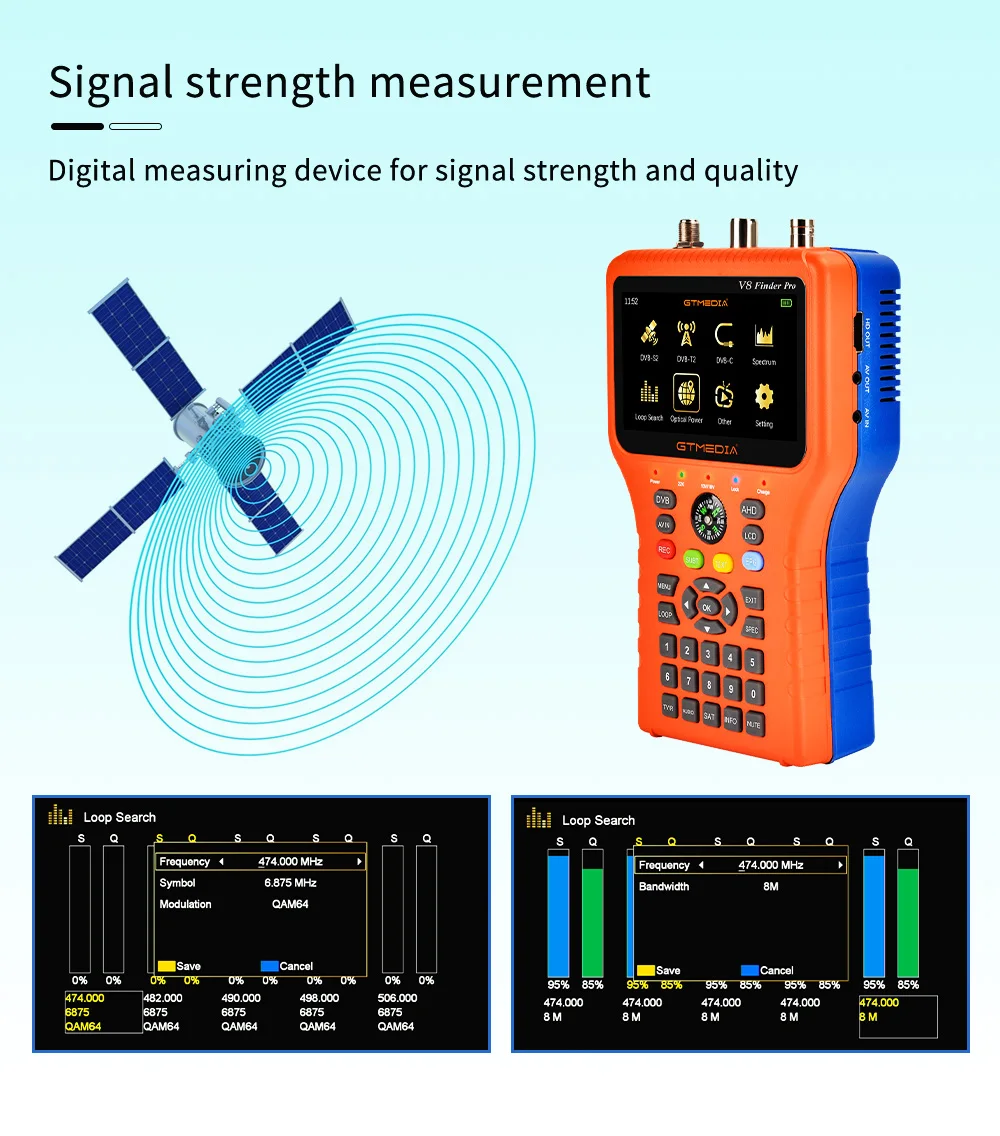 GTmedia V8 Finder Pro DVB-S2 DVB-T2 DVB-C AHD H.265 Satellite Meter Satellite Finder better than satlink ST-5150 ws-6933 vf-6800