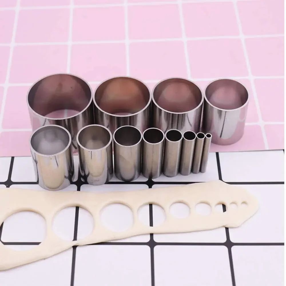 Hole Hollow Punch Cutter Set Indentation Round Circle Shape Ceramics Dotting Mold for Polymer Clay Pottery Handmade Craft Tools