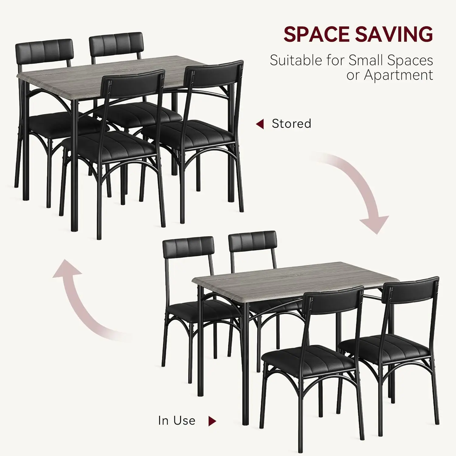 5-Piece Industrial Dining Set 5