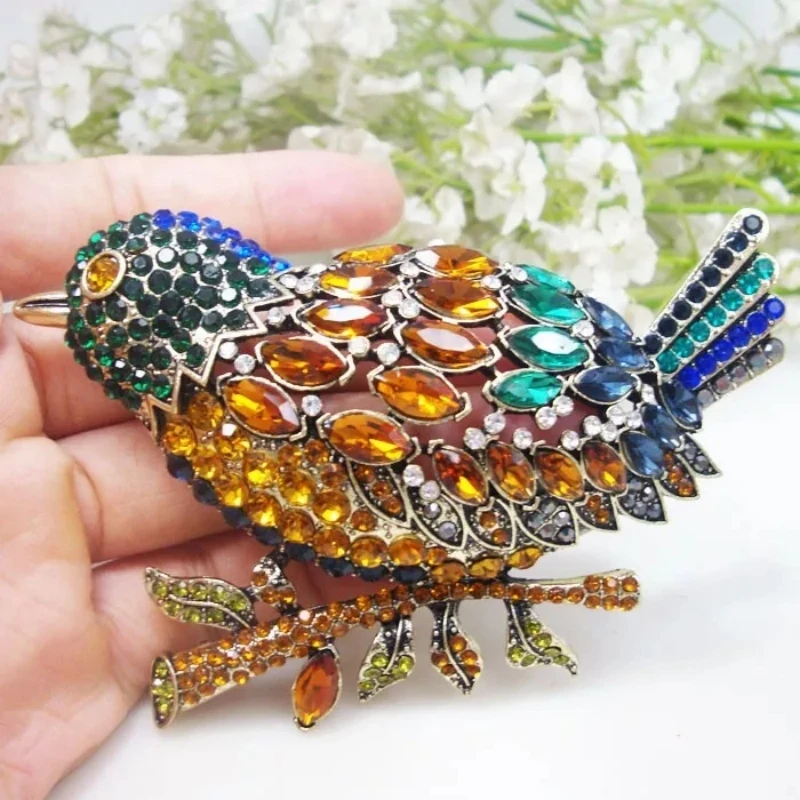 Garimpo de Soluções Women Luxury Crystal Bird Brooch Badges