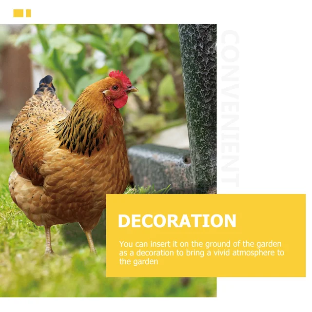 Csirke Kerti Udvar Kakas Gyep Dekoráció Tét Fém Dísz Jel Ábra Vas Betét Akcióállatok Farmfigura - Image 4