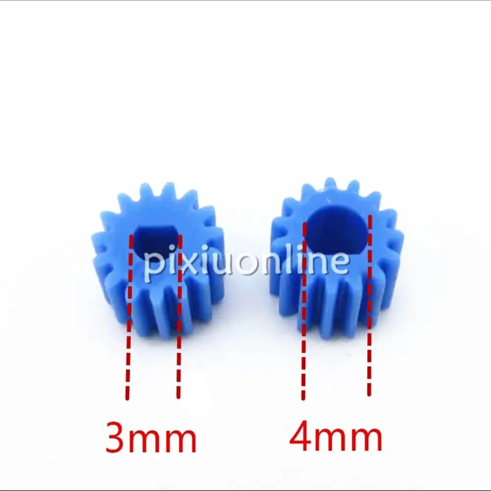 3mm 4mm Hole D Type Plastic Shaft Gear 15 Teeth 0.5 module Gear Motor Cutting Edge Shaft DIY Parts J043 2pcs/lot