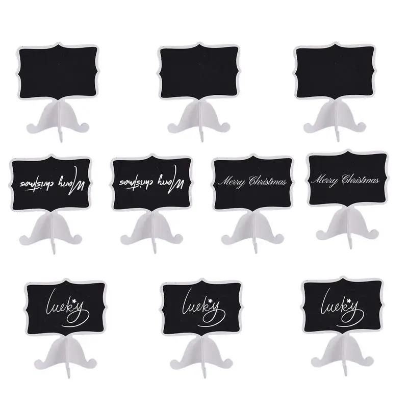 Small Chalkboard Signs With Stand 10pcs Rectangle Chalkboards Blackboard Wooden Table Sign Chalkboard For Table Numbers Message