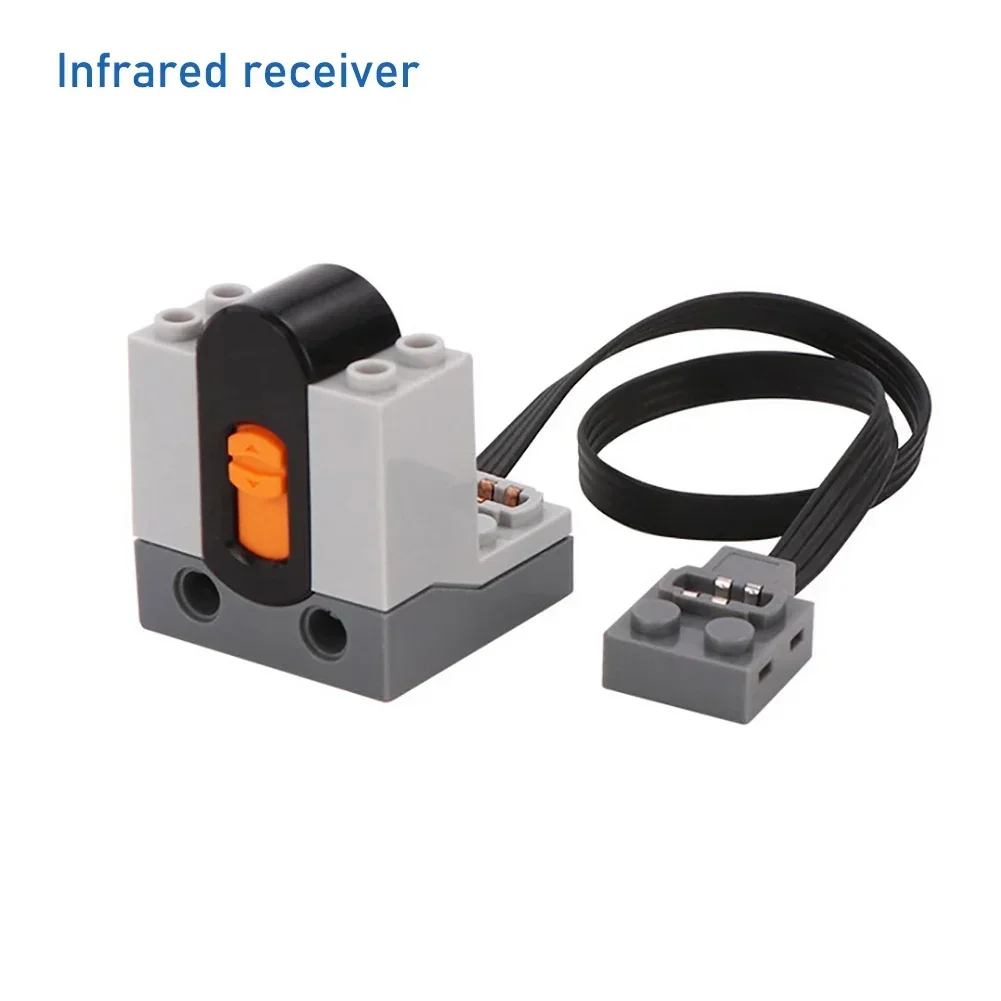 For Power Functions Parts Building Blocks Train Track Motor Battery Box Infrared Speed Remote Control Receiver for Legoeds Motor Power Blocks Simulation Building Blocks