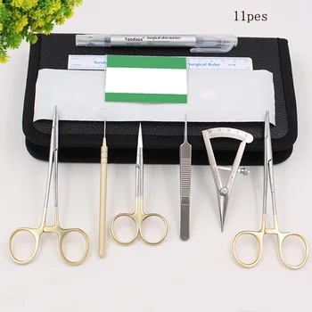 Set di Strumenti per Doppia Palpebra, Set di Fili per Chirurgia Estetica Oftalmologica, Porta-aghi e Pinzette di Precisione