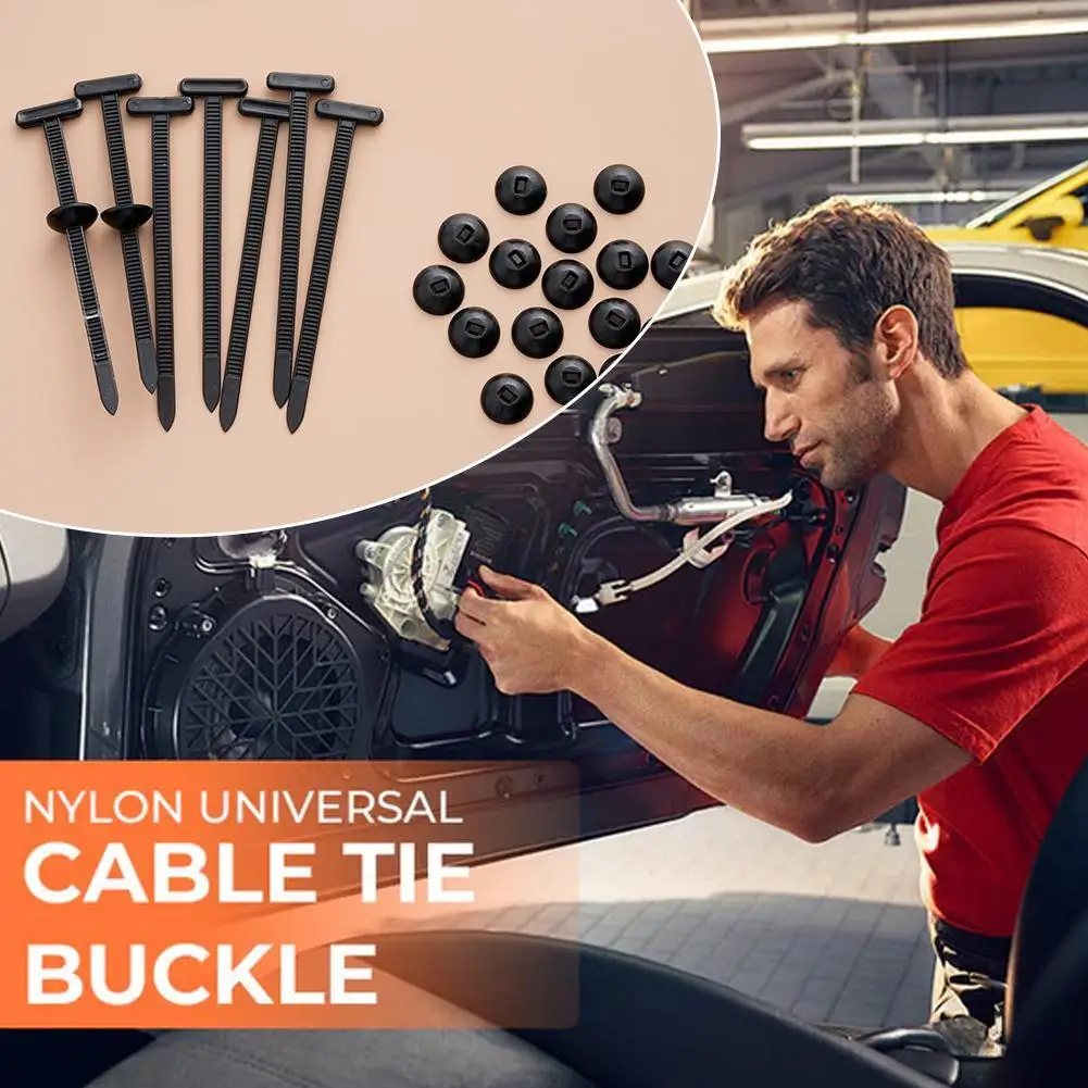Nylon Car Cable Ties with Push Clips for Wire Management